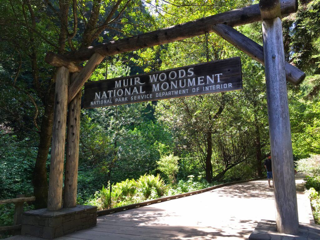 The entrance to Muir Woods. Muir Woods is an idyllic location for gaining perspective and reconnecting with Mother Nature. Here's what you need to know for your next hike. And for more travel tips and wanderlust inspiration follow The Scenic Suitcase on Pinterest!