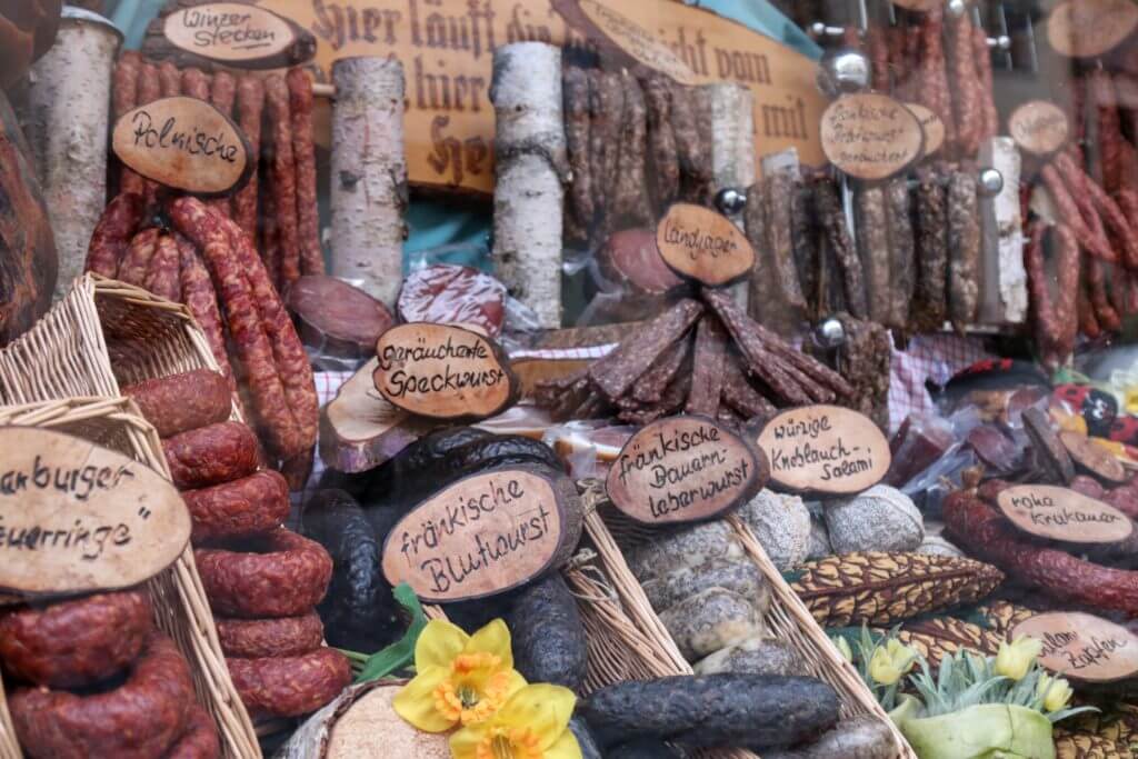 A meat store in Rothenburg ob der Tauber. Discover 20 picture perfect reasons to visit Germany. Want even more wanderlust inspiration? Follow The Scenic Suitcase on Pinterest!
