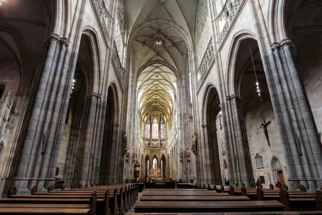St. Vitus Cathedral interior. Discover 25 picture perfect reasons to visit Prague, Czech Republic. Want even more wanderlust inspiration? Follow The Scenic Suitcase on Pinterest!