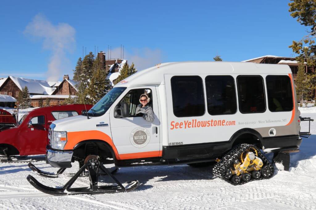 Snow coach tours at the Old Faithful Inn. Discover Yellowstone's best kept secret. And for more travel tips and wanderlust inspiration follow The Scenic Suitcase on Pinterest!