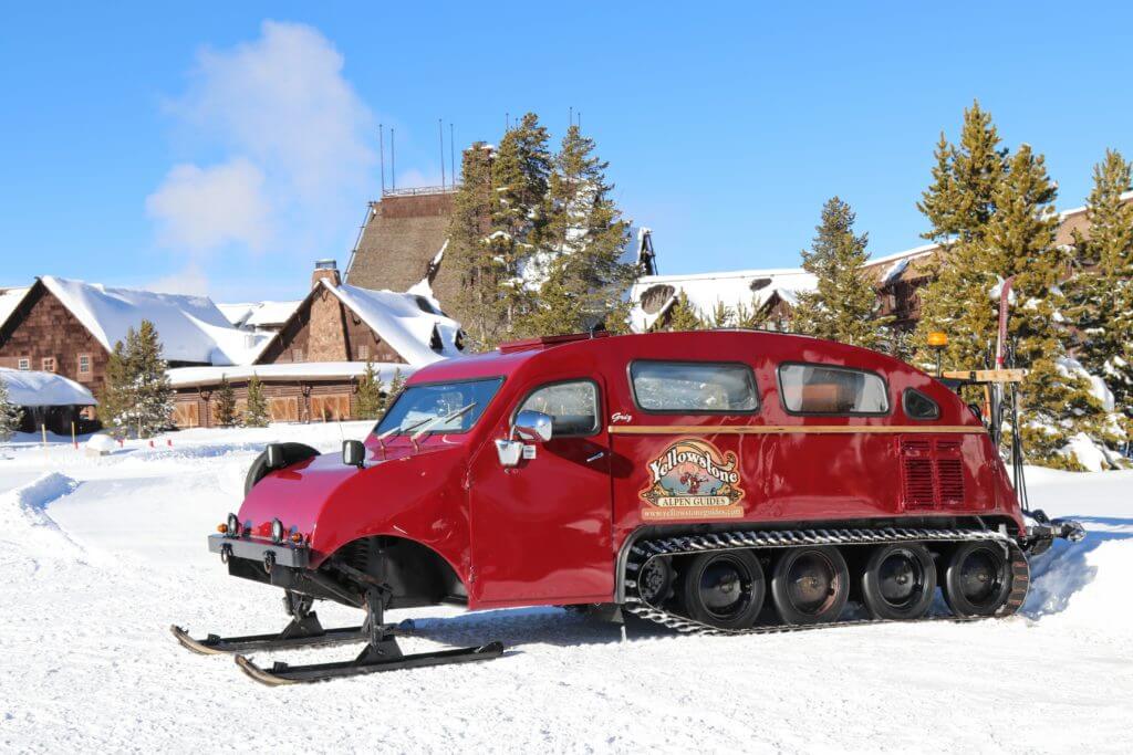 Vintage snow coach tours at the Old Faithful Inn. Discover Yellowstone's best kept secret. And for more travel tips and wanderlust inspiration follow The Scenic Suitcase on Pinterest!