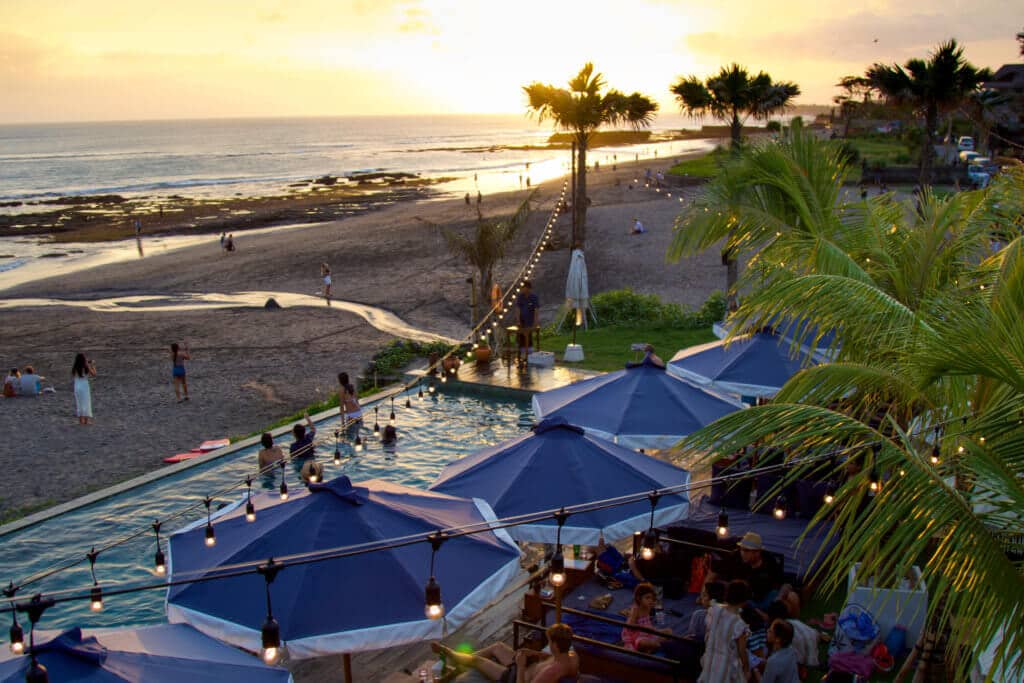 Sunset over The Lawn in Canggu. Discover 27 picture perfect things to see in Bali, Indonesia. And for more travel tips and wanderlust inspiration, follow The Scenic Suitcase on Pinterest!