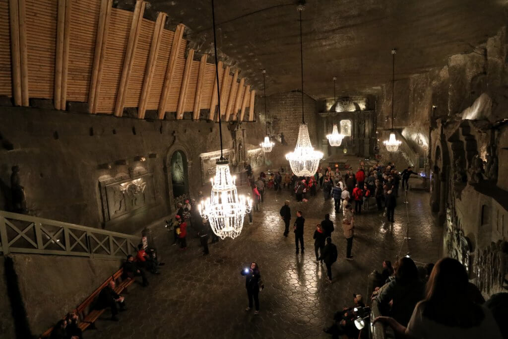 The stunning St. Kinga's Cathedral in the Wielczka Salt Mine. Just one of the many reasons to visit Krakow, Poland. For more travel tips and wanderlust inspiration follow The Scenic Suitcase on Pinterest!