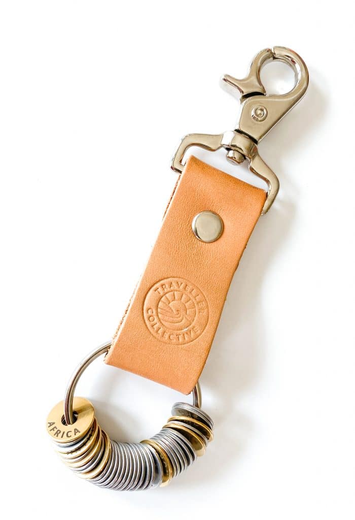 Traveller Collective keyring with continent and country rings.