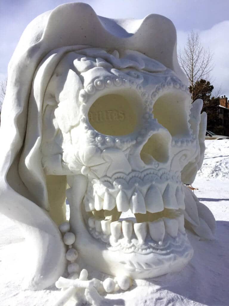 The intricate design of a Day of The Dead skull at the Breckenridge International Snow Sculpture Festival. Discover 20 picture perfect reasons to visit Colorado in winter. And for more travel tips and wanderlust inspiration follow The Scenic Suitcase on Pinterest!