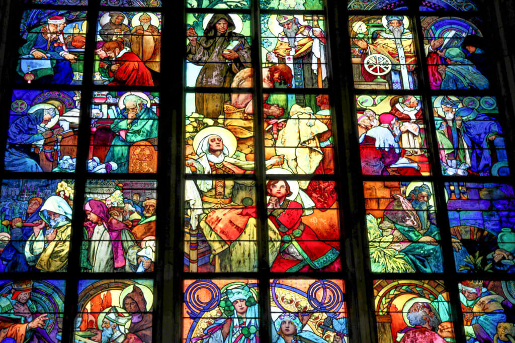 The colorful stained glass of the St. Vitus Cathedral in Prague, Czech Republic. Discover the most picture perfect moments of the year. And for more travel tips and wanderlust inspiration, follow The Scenic Suitcase on Pinterest!