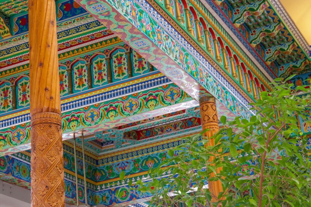 The colorful ceiling at the Boulder Dushanbe Teahouse in Colorado. Discover the most picture perfect moments of the year. And for more travel tips and wanderlust inspiration, follow The Scenic Suitcase on Pinterest!