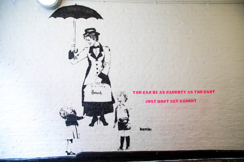 Mary Poppins street art. There are countless reasons to visit London. With captivating museums, enticing architecture, and a myriad of activities it's hard to know what to see first. Here are a few things you shouldn't miss. And for more travel tips and wanderlust inspiration follow The Scenic Suitcase on Pinterest!