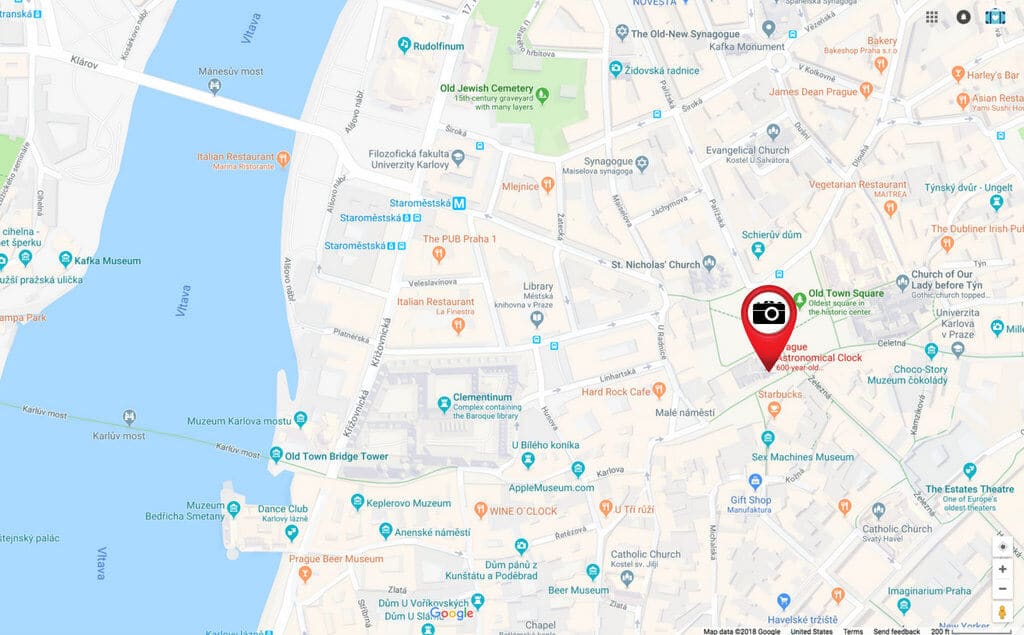 A map of Prague.