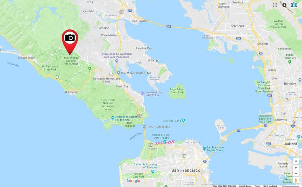 A map of San Francisco, California.