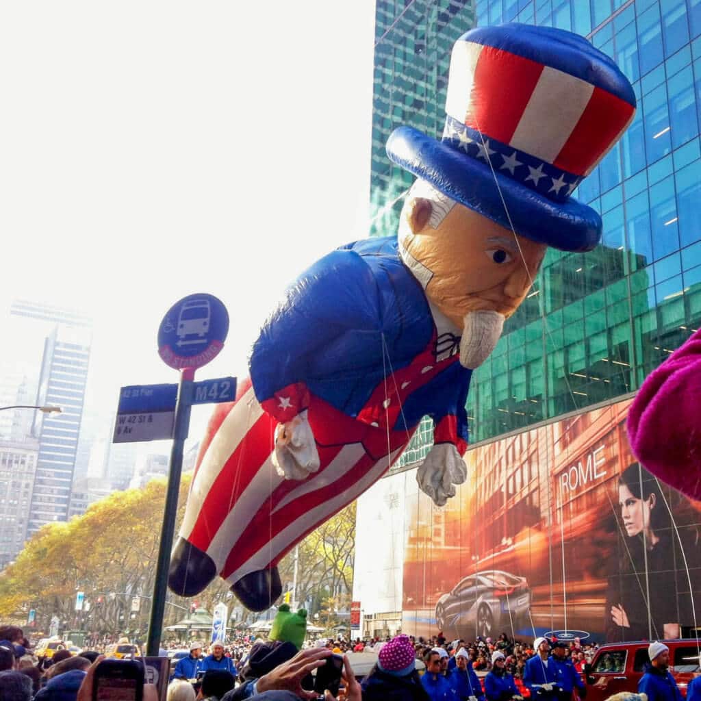 An Uncle Sam float in the Macy's Thanksgiving Day Parade. Whether it's the Statue of Liberty, Washington DC, or a quaint hometown parade, these americana images capture the essence of the good ol' U.S.A. And for more travel tips and wanderlust inspiration, follow The Scenic Suitcase on Pinterest!