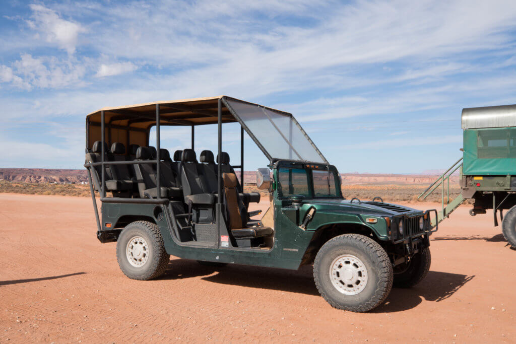 One of the open air vehicles that take you out to Antelope Canyon. Discover the very best way to photograph Antelope Canyon. From what tour to book, to the camera settings needed for perfect pictures. And for more travel tips and wanderlust inspiration, follow The Scenic Suitcase on Pinterest!