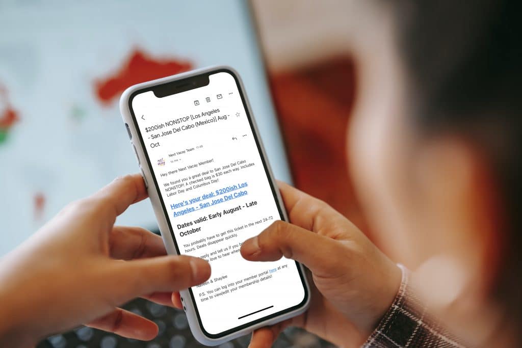 A sample deal alert email from Next Vacay. Discover the next best thing in travel - Next Vacay! Learn about the program that's delivering ridiculously cheap deals and making travel accessible to all! And for more travel tips and wanderlust inspiration, follow The Scenic Suitcase on Pinterest!