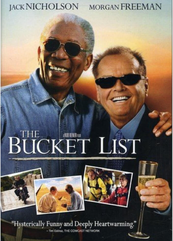 The Bucket List movie cover. Discover the top 10 best wanderlust inspiring movies of all time. From recent hits to lesser known gems sure to have you reaching for your suitcase. And for more wanderlust inspiration and travel tips, follow The Scenic Suitcase on Pinterest!