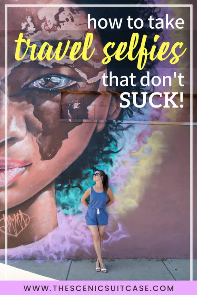 Learn how to take solo travel selfies that don't totally suck. Using these 8 expert tips, your photos will go from mundane to magnificent! And for more travel tips and wanderlust inspiration, follow The Scenic Suitcase on Pinterest!