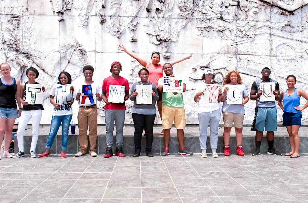 Grateful students on a FLYTE trip to Cuba. Discover everything you need to know about FLYTE - the Foundation for Learning and Youth Travel Education. Learn how you can help underserved students today!