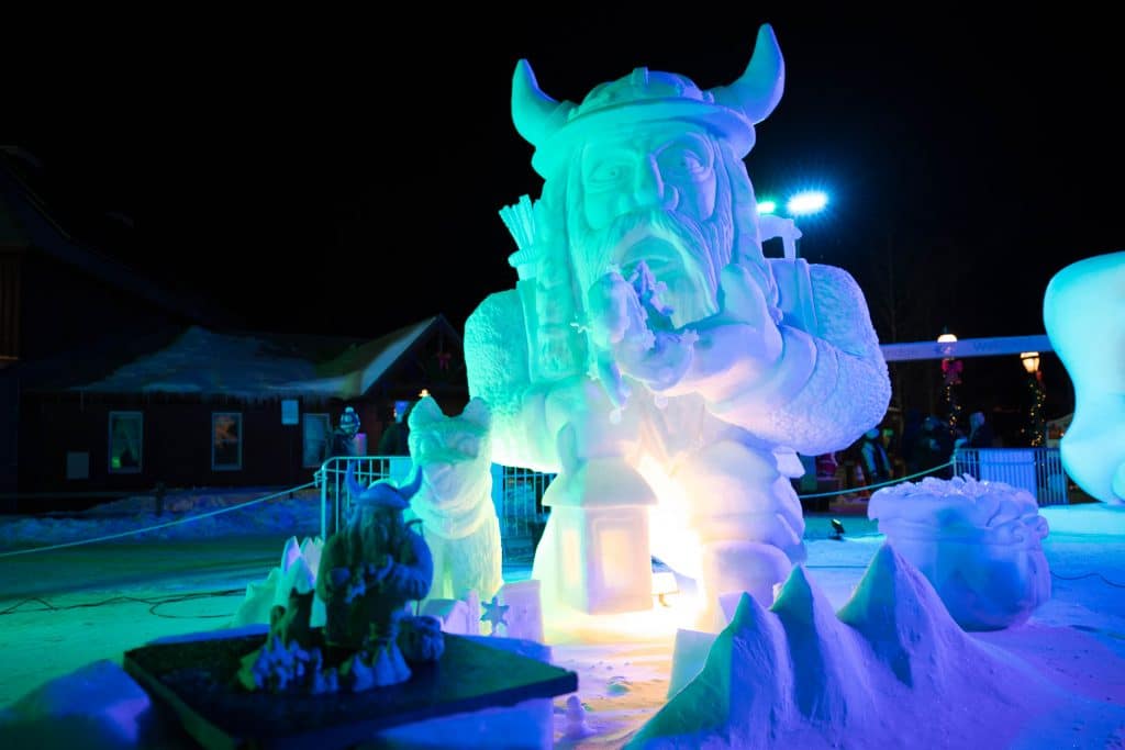 A snow sculpture from the Breckenridge Snow Sculpture Festival. One of the most picture perfect moments of 2019. #2019 #SnowSculptureFestival