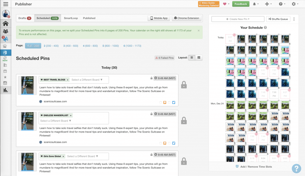 Tailwind screenshot. Discover 20 of the best tools for bloggers that will keep you organized, make you more productive, and save you an insane amount of time. And for more tips, follow The Scenic Suitcase on Pinterest!