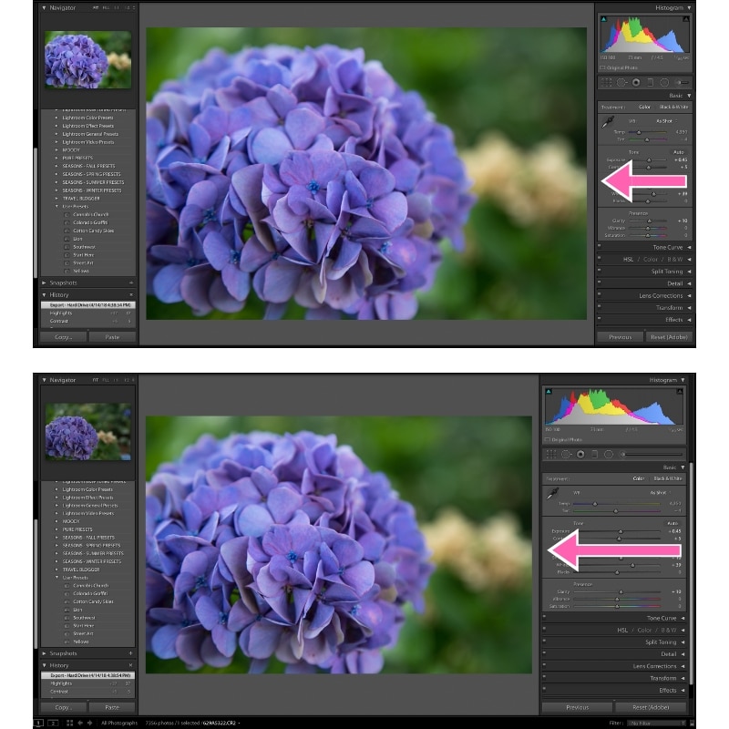 Screenshot of expanding toolbars in Lightroom. Learn 7 lightroom tips and tricks to make your workflow infinitely easier. Once you know these shortcuts, you'll wonder how you ever lived without them! And for more travel and photography tips, follow The Scenic Suitcase on Pinterest!