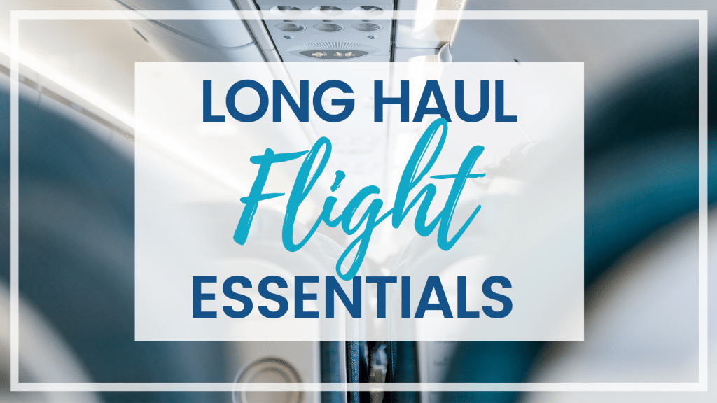 Discover long-haul flight essentials that will make your trip a dream instead of a nightmare. Includes everything you need to enjoy your time in the air! And for more travel tips, follow The Scenic Suitcase on Pinterest! #traveltips #flighttips #longhaulflight