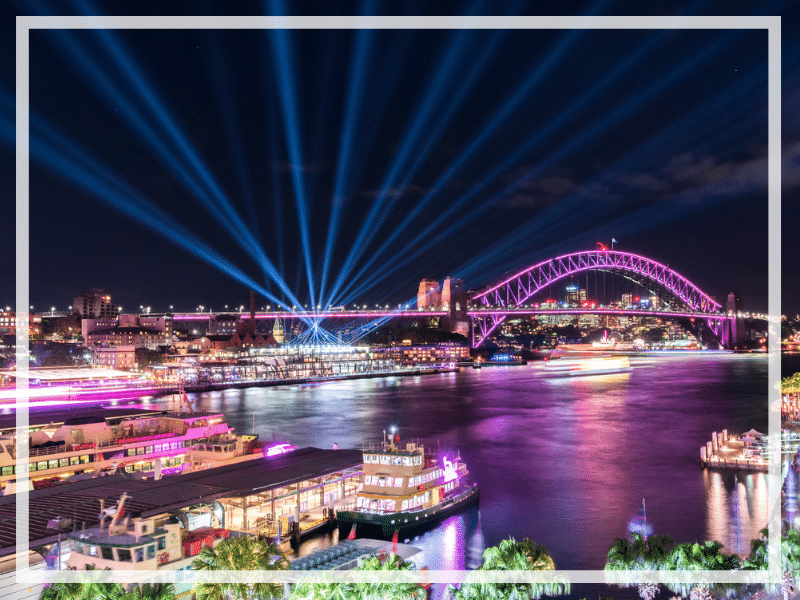 Discover why Vivid Sydney is a must for anyone visiting the land down under. Including where to stay, what to eat, and tips from a local! #vividsydney #vivid