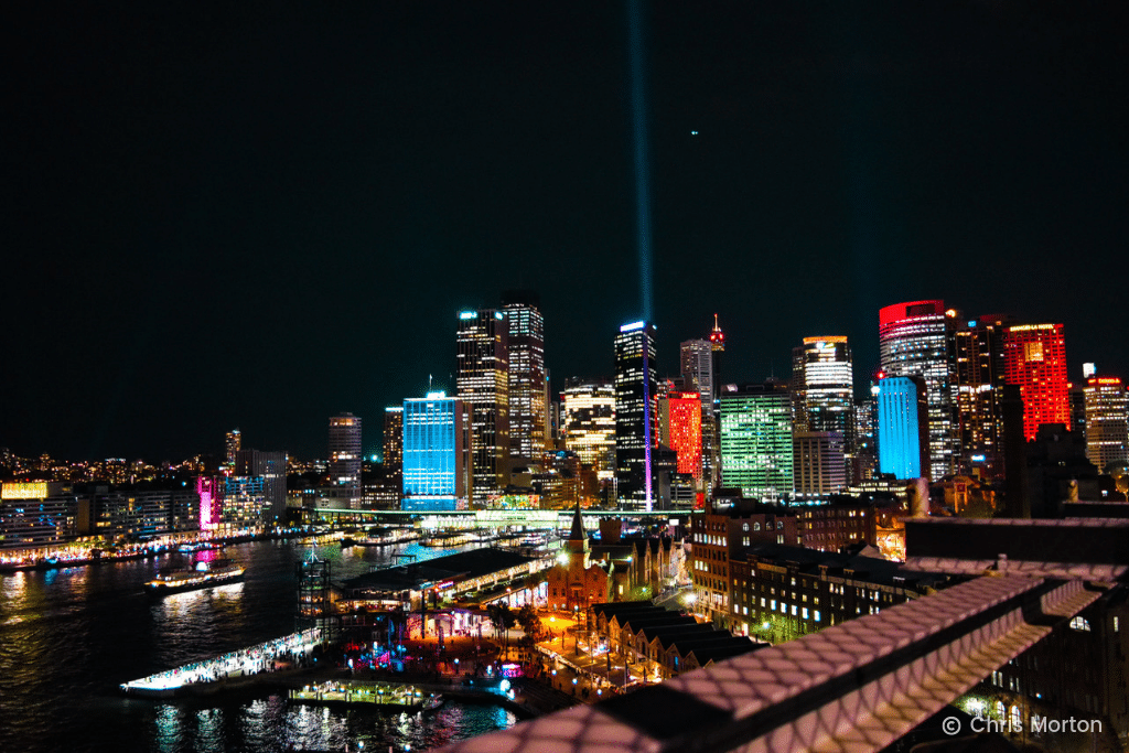 Sydney skyline during Vivid Sydney. #vividsydney #vivid