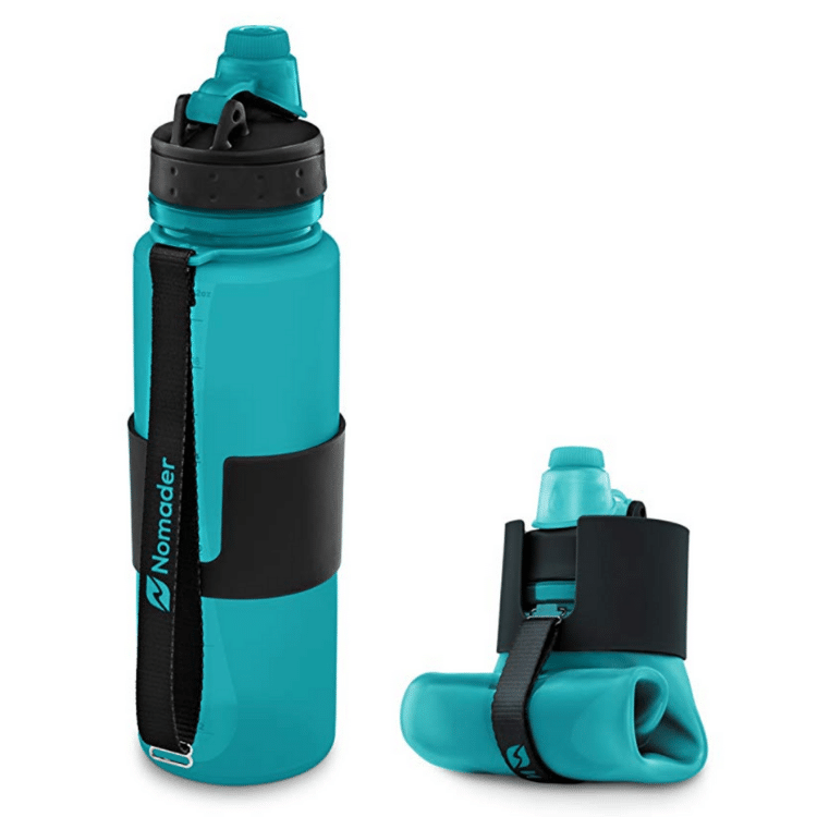 A collapsible water bottle. Discover long-haul flight essentials that will make your trip a dream instead of a nightmare. Includes everything you need to enjoy your time in the air! And for more travel tips, follow The Scenic Suitcase on Pinterest!