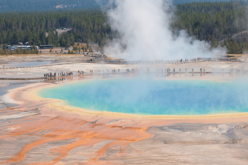 Grand Prismatic Spring in Yellowstone. Discover the 10 best U.S. National Parks you should definitely add to your bucket list.