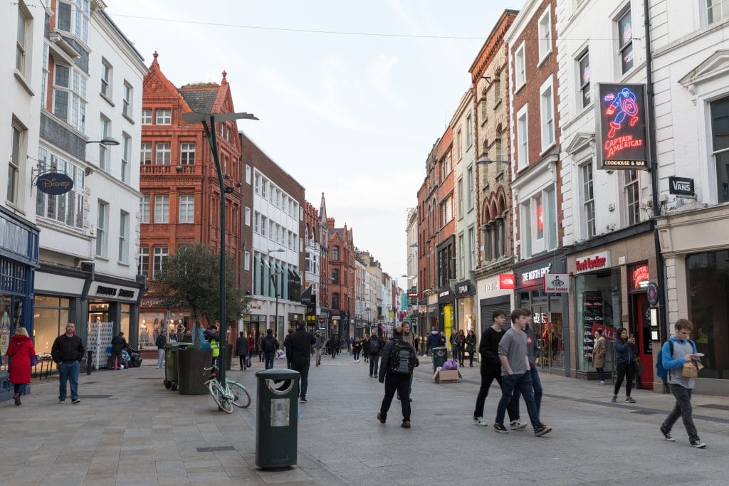 People walking along Grafton Street. #GraftonStreet