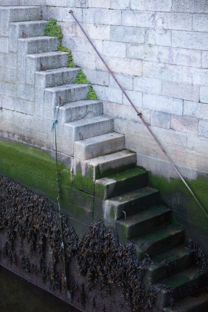 Stairs leading down to the Liffey River. #LiffeyRiver