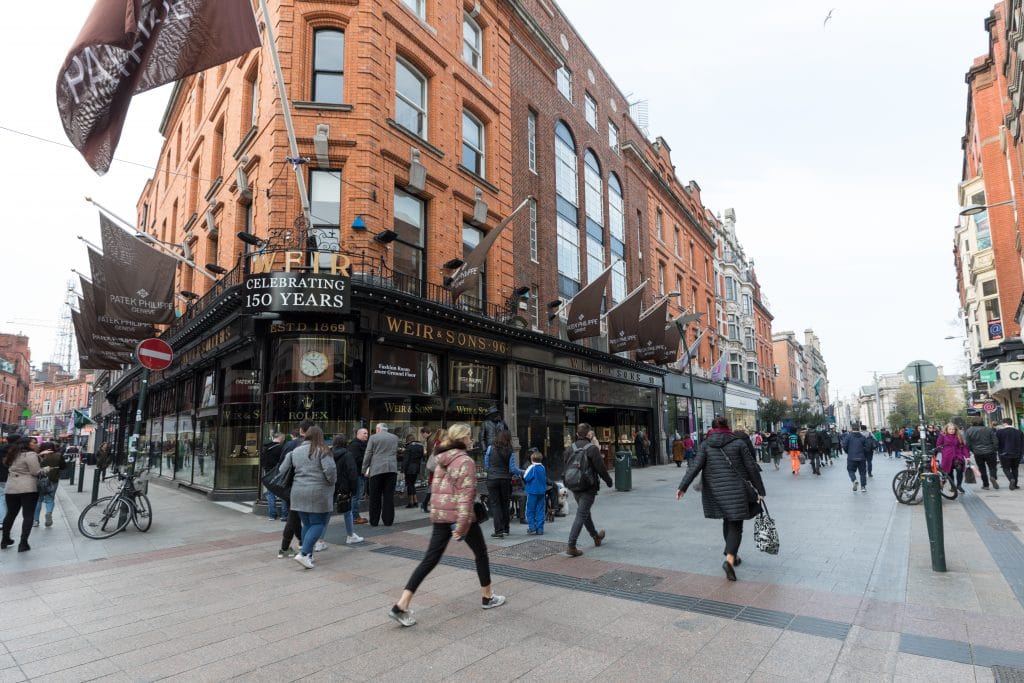 People walking along Grafton Street. #GraftonStreet