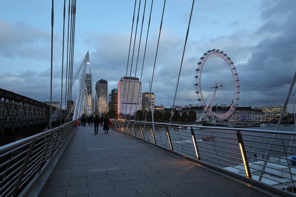 The London Eye seen through a bridge in London. #londoneye #london