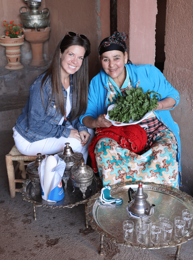 A girl and an older woman making mint tea. One of the picture perfect moments of 2019. #morocco #minttea