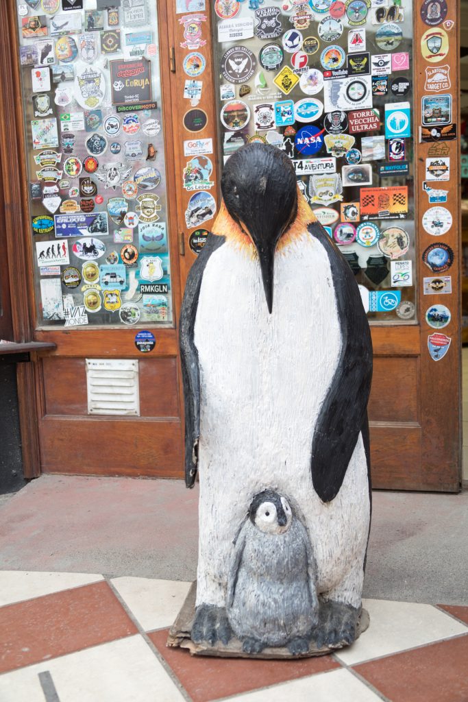 A statue of a penguin and its chick in Ushuaia, Argentina. #ushuaia