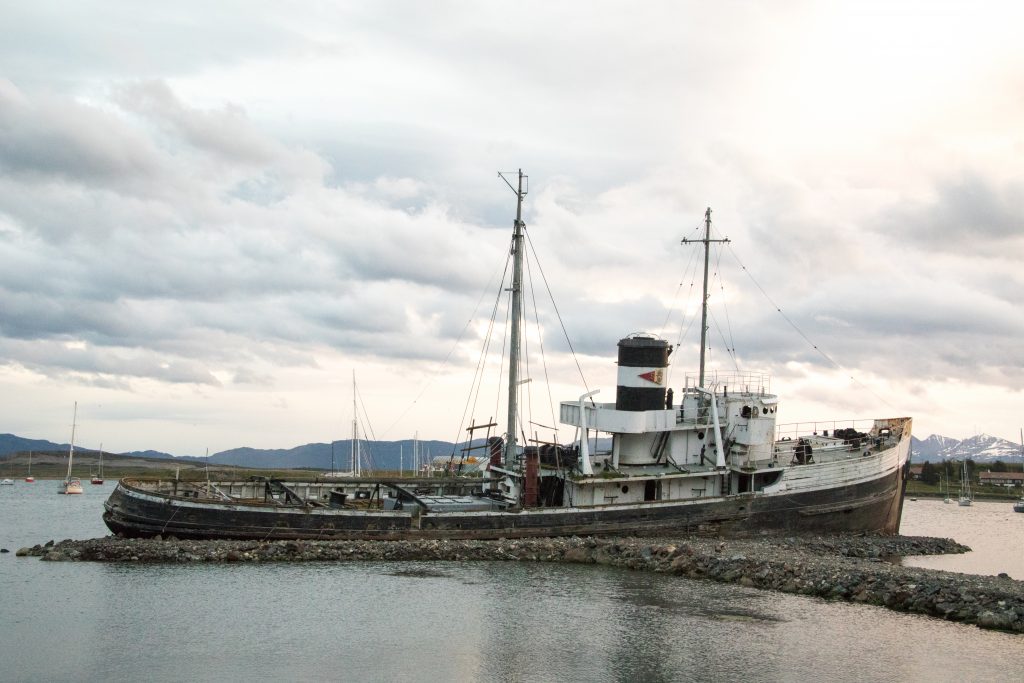 An abandon ship along the waterfront. A stunning scene that's just one of the many reasons to visit Ushuaia, Argentina. #ushuaia