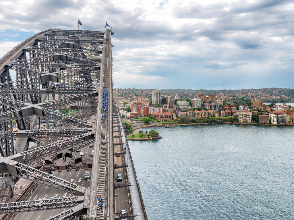 Climbers on the Sydney Harbour Bridge.