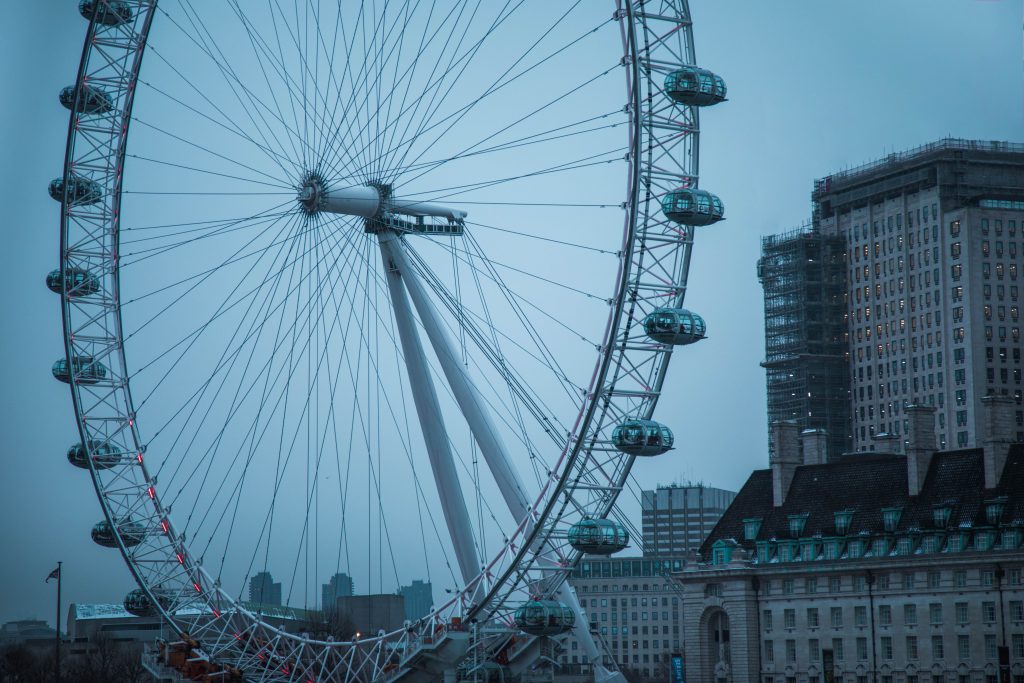 The London Eye. Riding on a giant ferris wheel is a fun bucket list experience. #bucketlistexperience