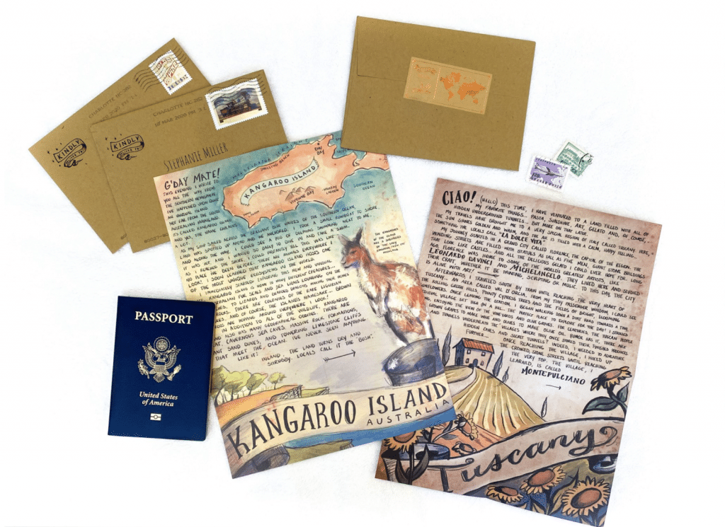 Letters, stamps and a passport from Letters from Afar. Discover 8 of the most incredible subscription boxes for travelers to help fuel your wanderlust. Buy them for yourself or as awesome gifts!