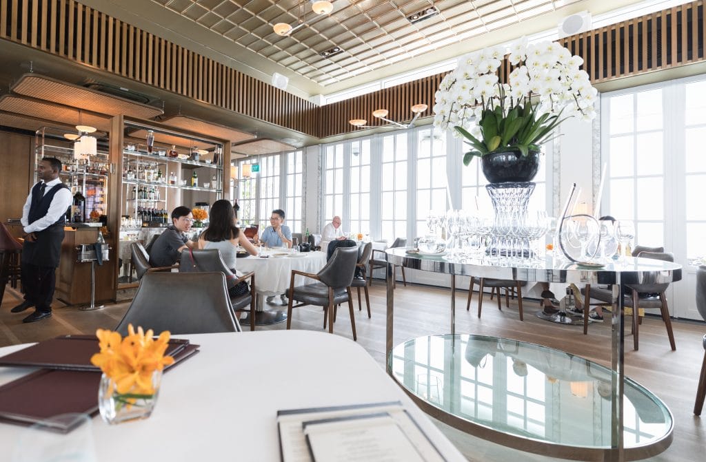 A restaurant inside the Marina Bay Sands Singapore.