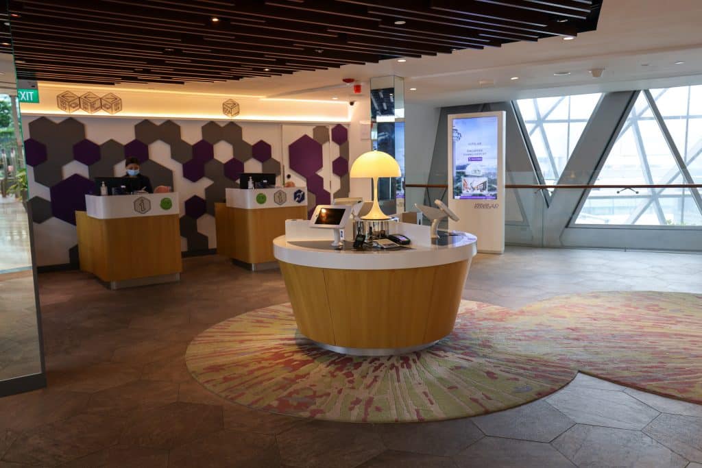 The lobby of the Yotel Air at Changi Airport.