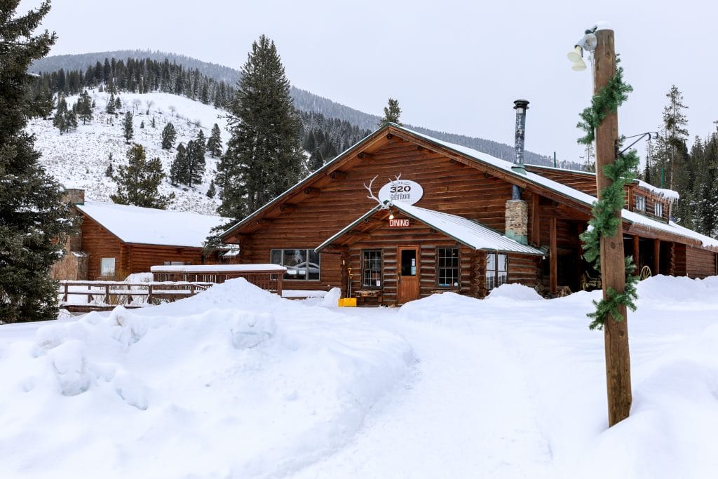 The dining hall at the 320 Guest Ranch in Montana. #320guestranch