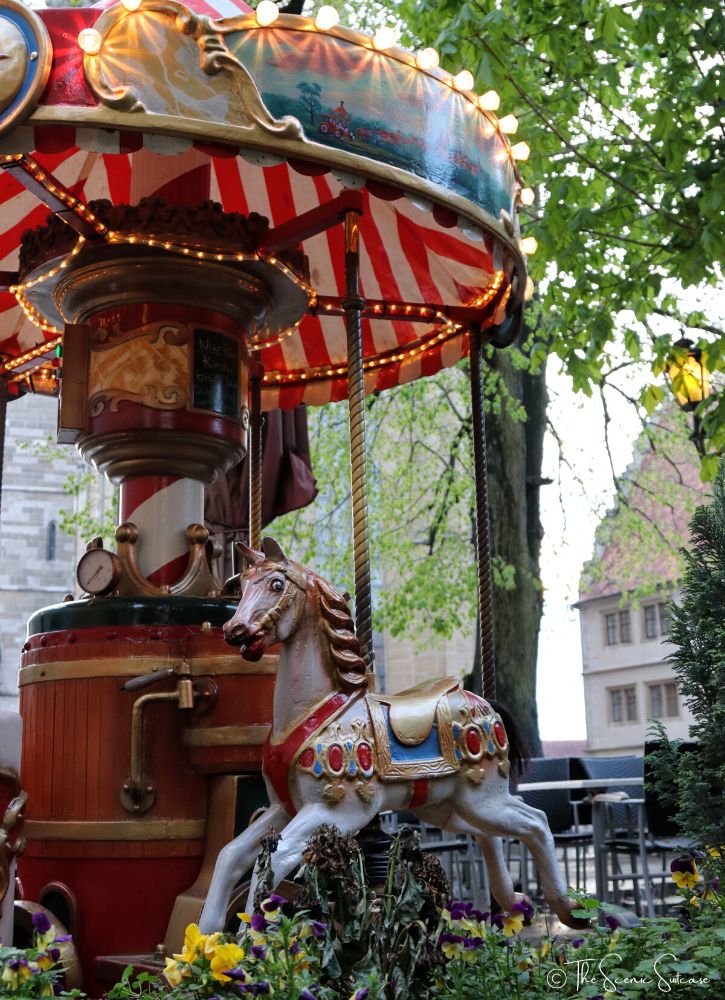 An antique carousel in Germany. Discover why Rothenburg ob der Tauber in Germany is a must for your fairytale bucket list (and what you can't miss while you're there!)