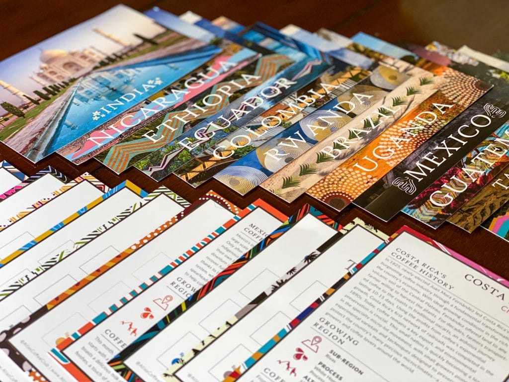 Flavor notes and post cards from Atlas Coffee.