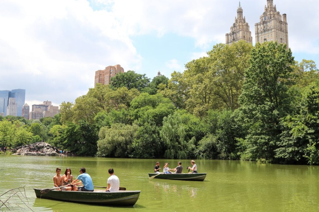 Boats in Central Park in New York City.