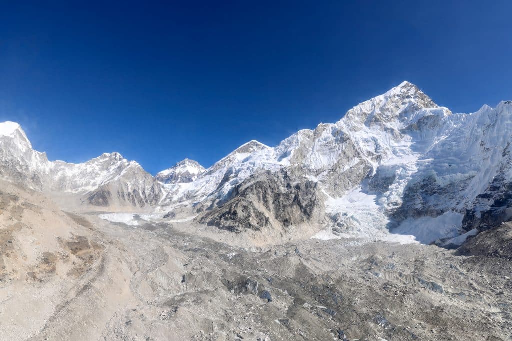 Flying over Mount Everest Base Camp.