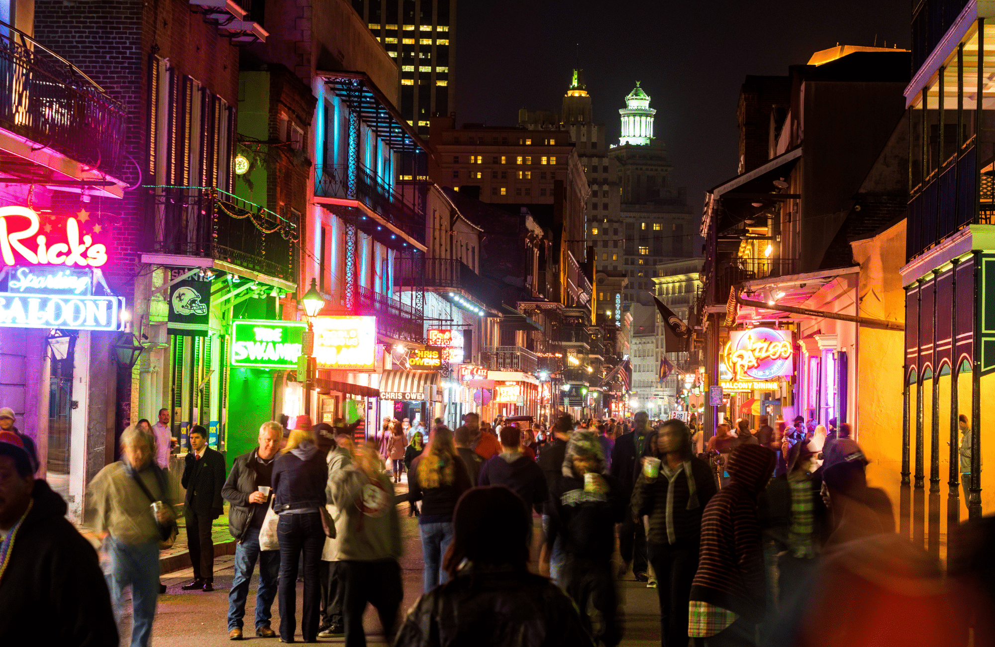 Bourbon Street in New Orleans.